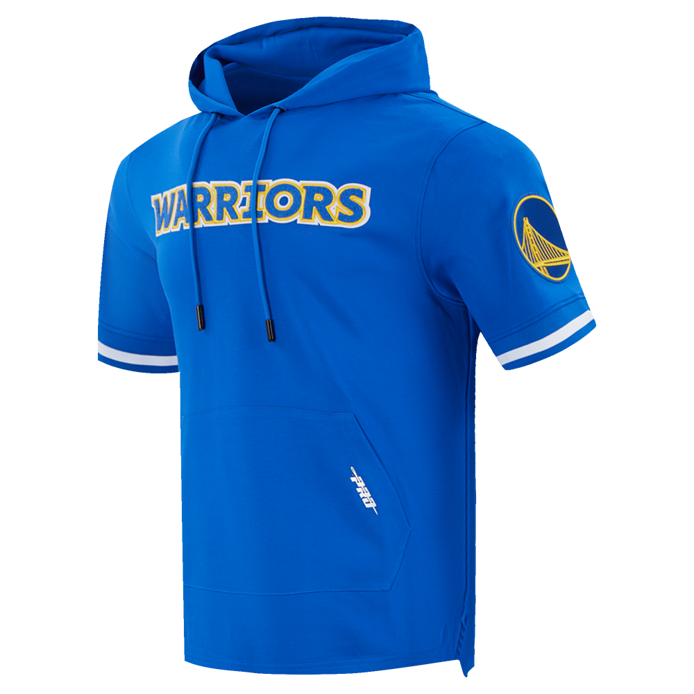 NBA GOLDEN STATE WARRIORS CLASSIC MEN'S CHENILLE DK SS PO HOODIE (ROYAL BLUE)