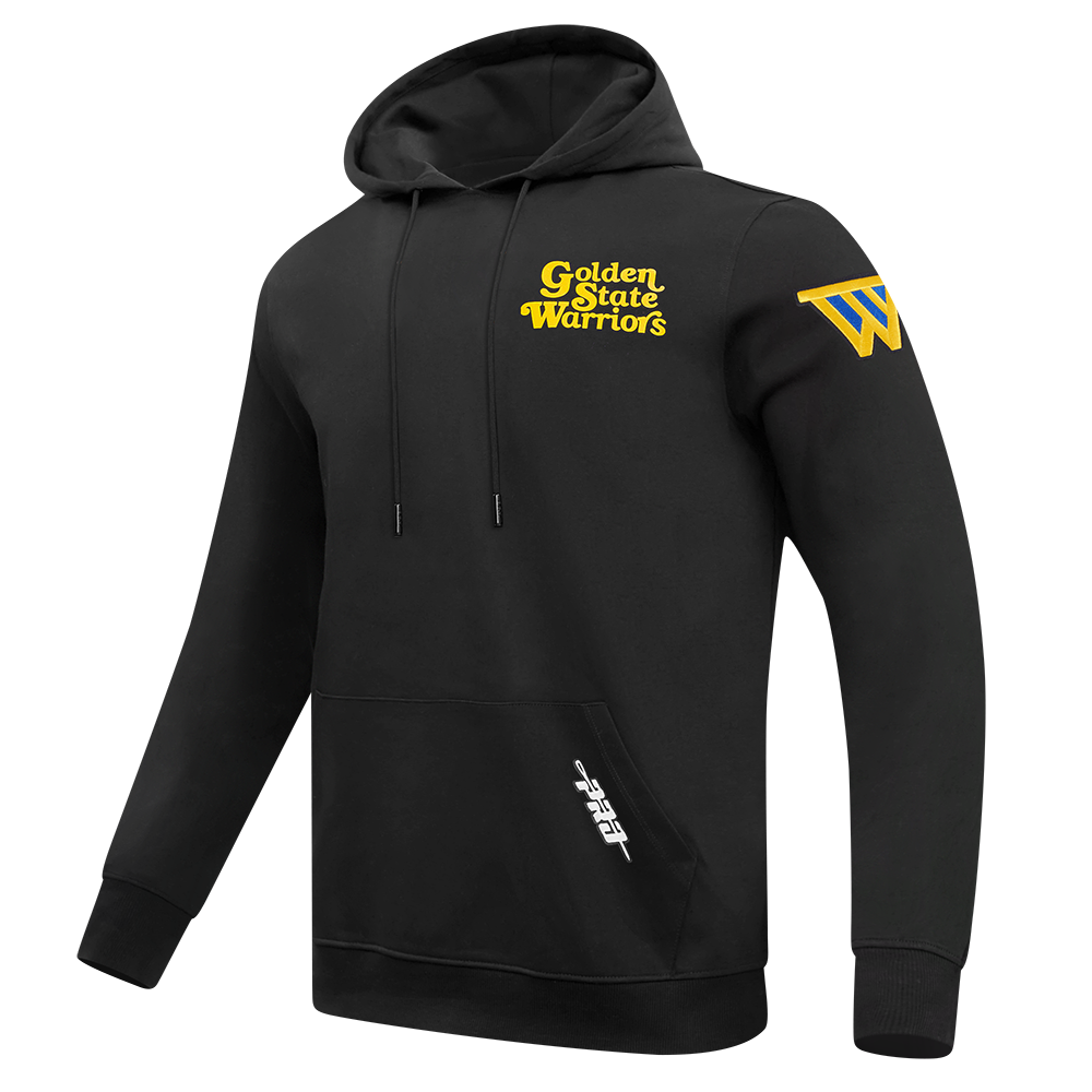 NBA GOLDEN STATE WARRIORS SOUVENIR MEN'S FLEECE PULLOVER HOODIE (BLACK)