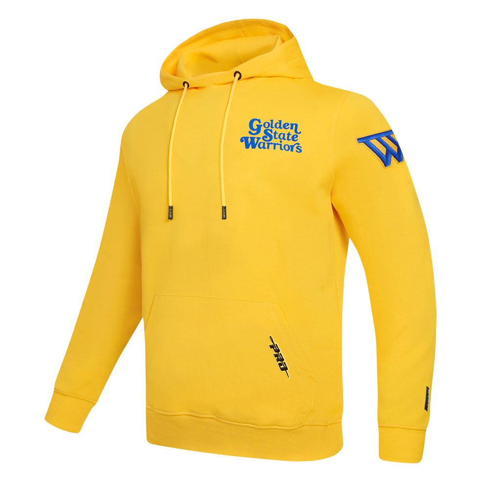 NBA GOLDEN STATE WARRIORS SOUVENIR MEN'S FLEECE PULLOVER HOODIE (YELLOW)