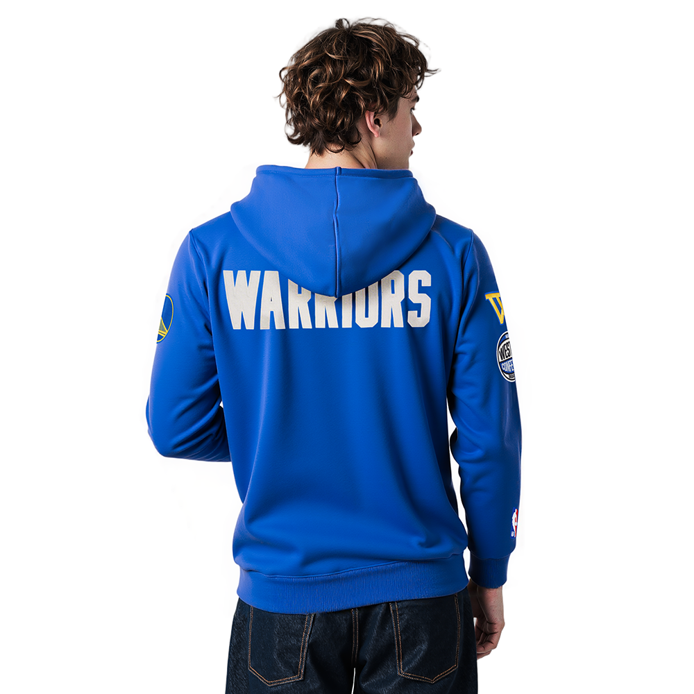 NBA GOLDEN STATE WARRIORS MODERN ORIGINALS MEN'S FLC PO HOODIE (ROYAL BLUE)