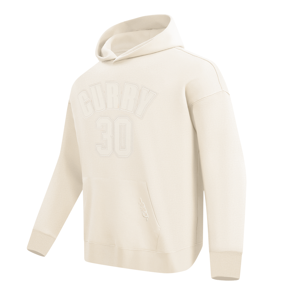 NBA GOLDEN STATE WARRIORS STEPHEN CURRY #30 NEUTRAL PNN MEN'S DROP SHOULDER FLC PO HOODIE (EGGSHELL)