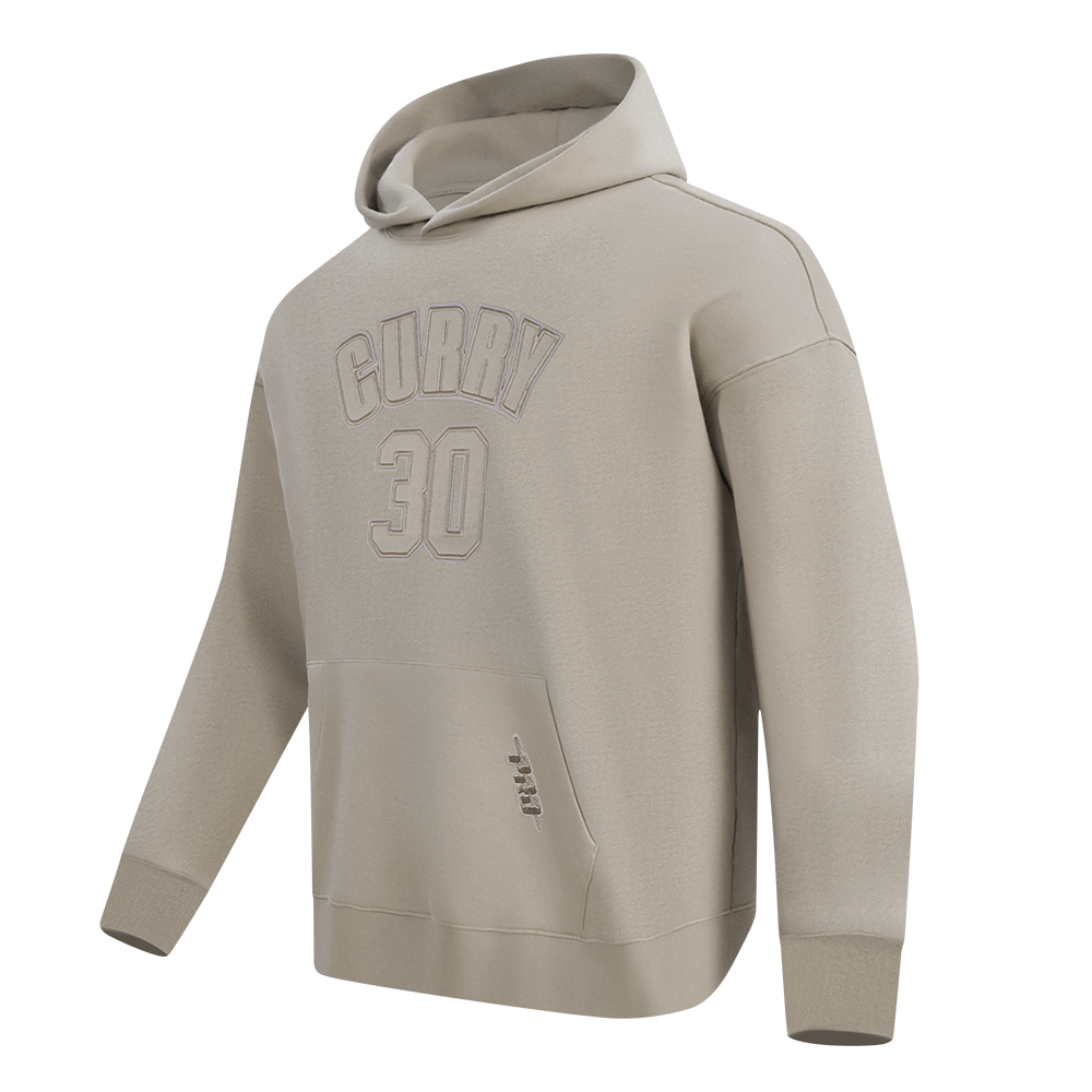 NBA GOLDEN STATE WARRIORS STEPHEN CURRY #30 NEUTRAL PNN MEN'S DROP SHOULDER FLC PO HOODIE (TAUPE)