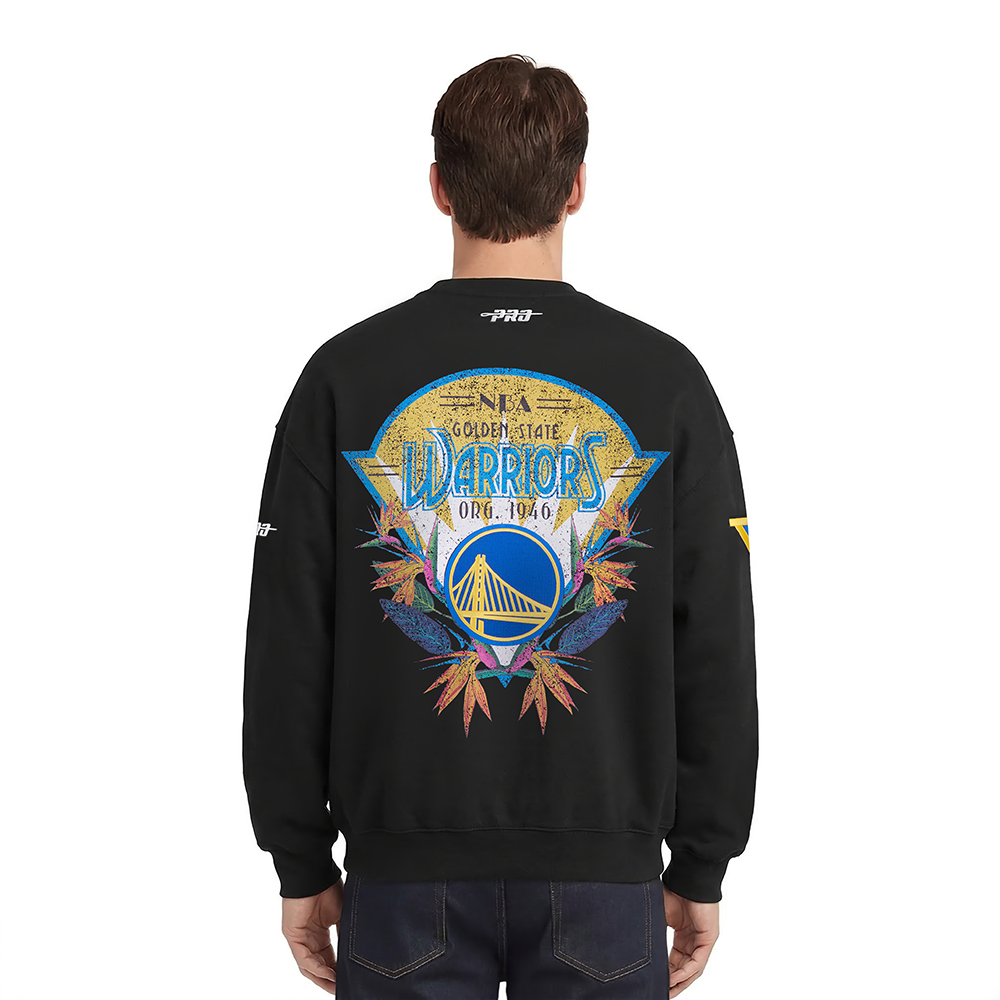 NBA GOLDEN STATE WARRIORS PARADISE MEN'S CREWNECK SWEATSHIRT (BLACK)