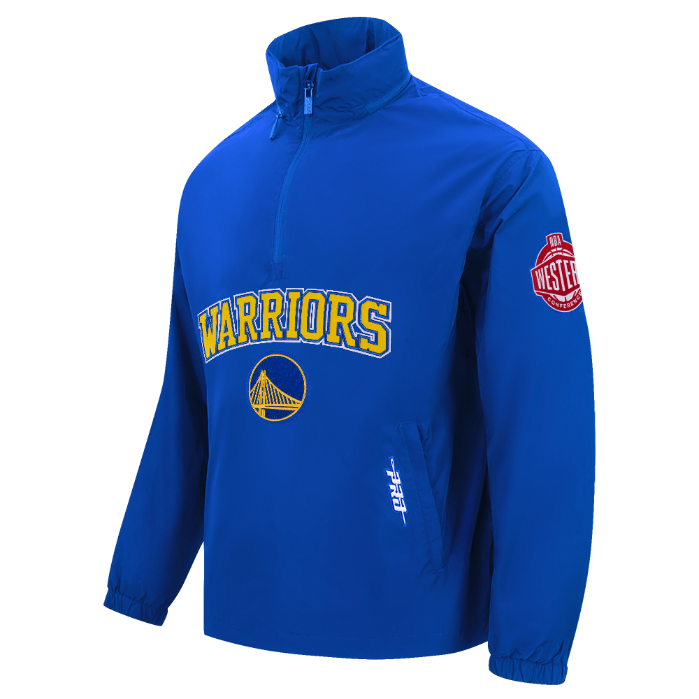 NBA GOLDEN STATE WARRIORS PRE GAME MEN'S JACKET (ROYAL BLUE)