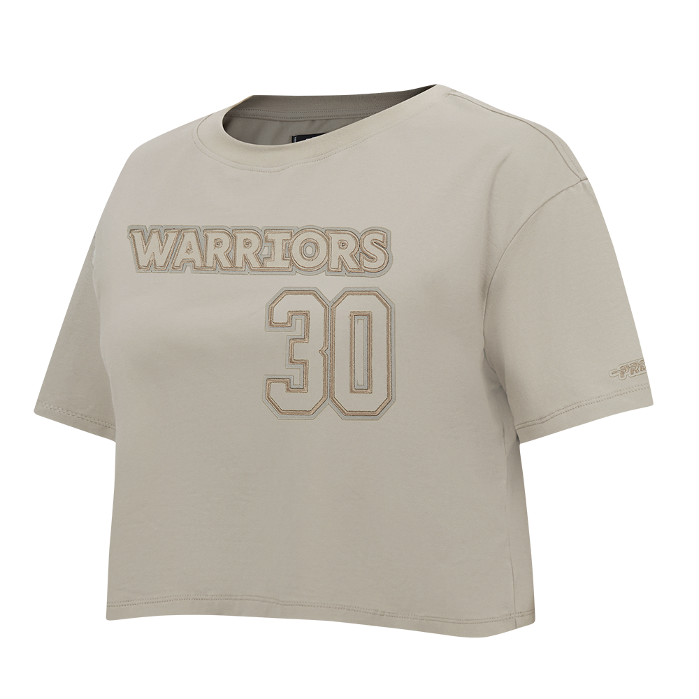 NBA GOLDEN STATE WARRIORS STEPHEN CURRY #30 NEUTRAL PNN WOMEN'S SJ BOXY TEE (TAUPE)