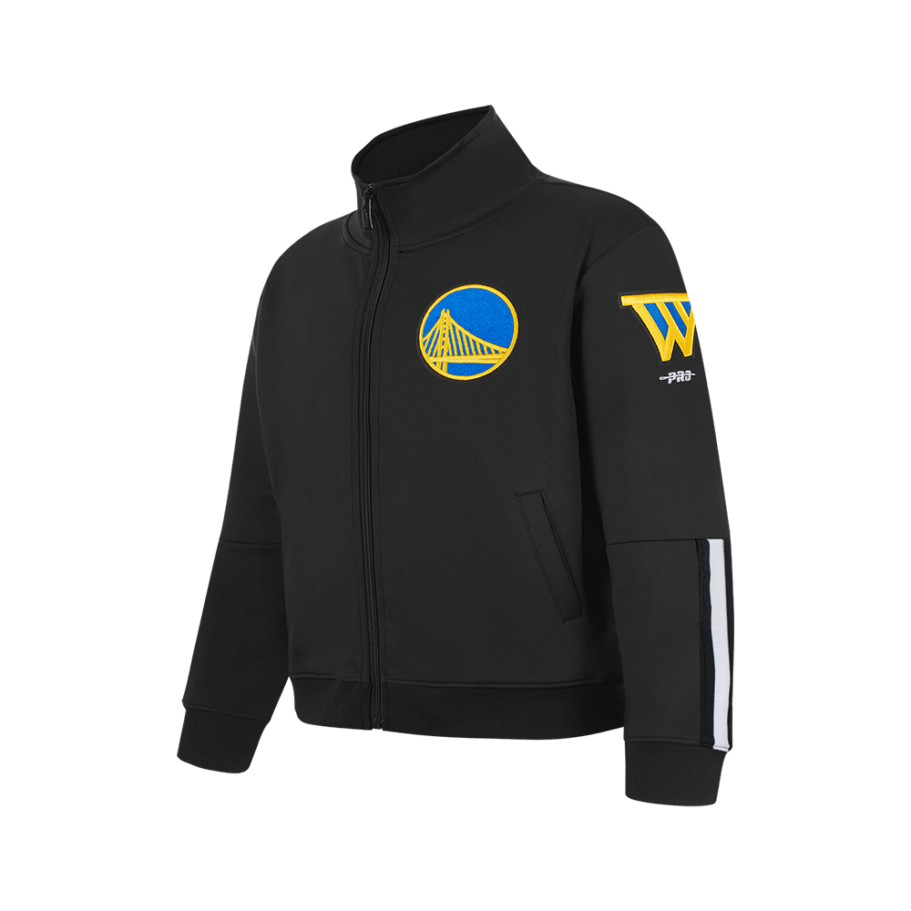 NBA GOLDEN STATE WARRIORS CLASSIC BIG BOY'S TRACK JACKET (BLACK)