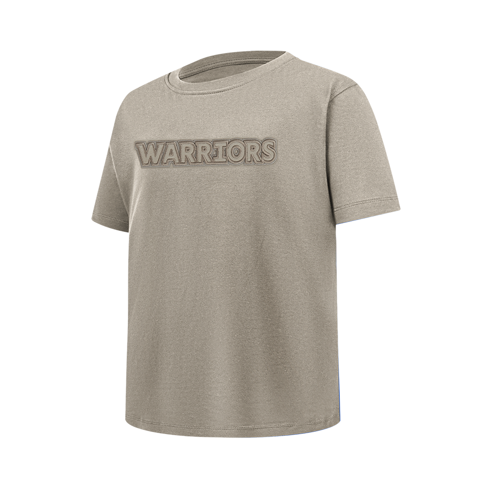 NBA GOLDEN STATE WARRIORS NEUTRAL BIG GIRLS SS BOXY TEE (TAUPE)