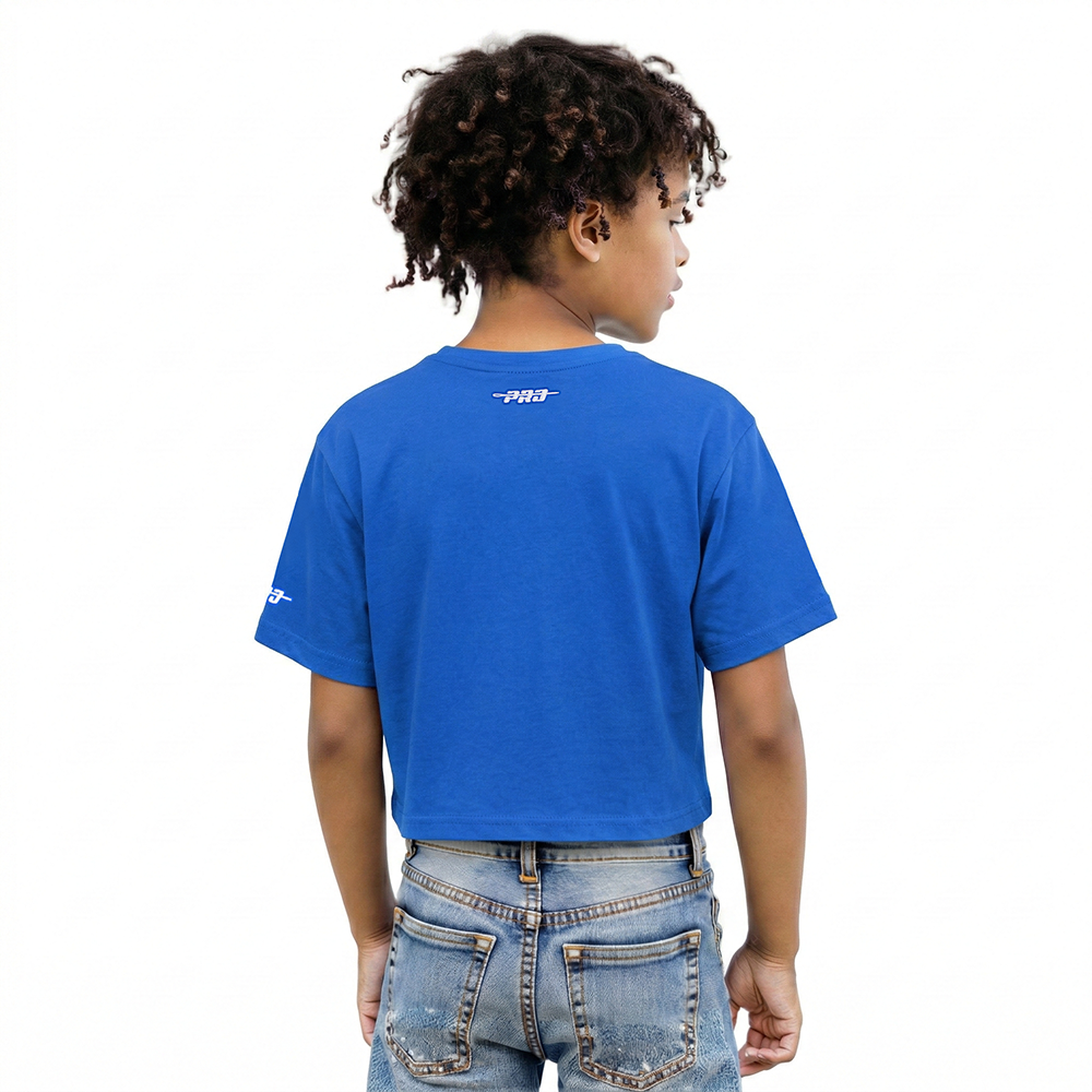 NBA GOLDEN STATE WARRIORS RETRO CLASSIC BIG GIRLS SHORT SLEEVE BOXY TEE (ROYAL BLUE)