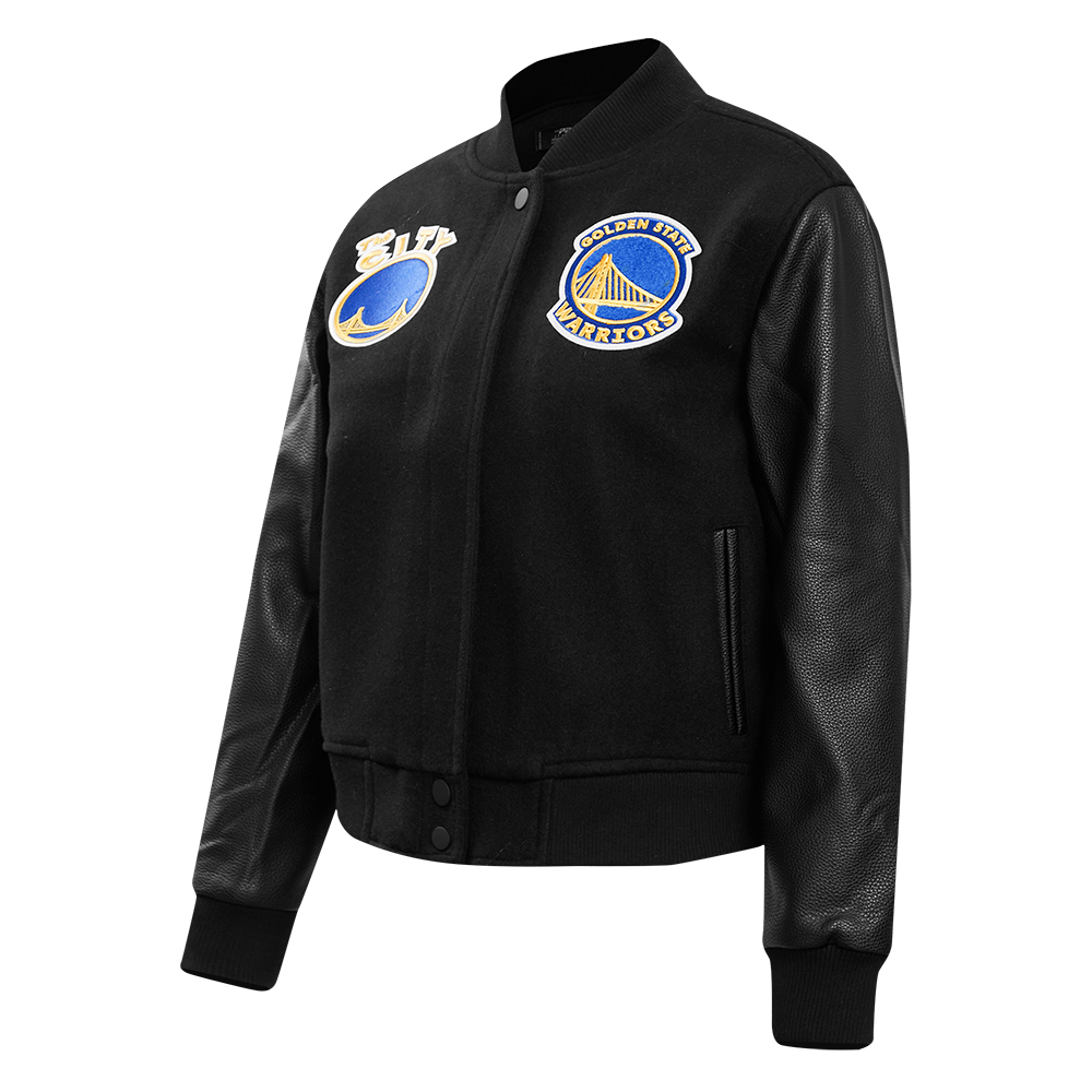 NBA GOLDEN STATE WARRIORS CLASSIC WOOL WOMEN S VARSITY JACKET JET