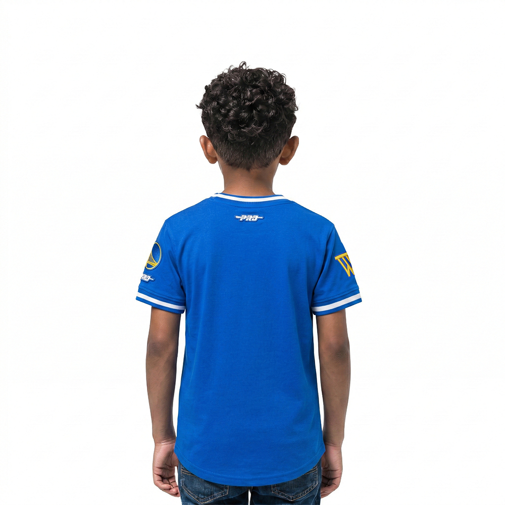 NBA GOLDEN STATE WARRIORS CLASSIC TODDLER BOYS SHORT SLEEVE STRIPED RIB TEE (ROYAL BLUE)