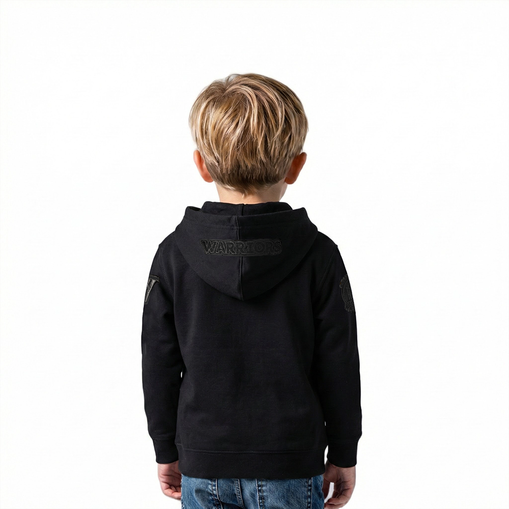 NBA GOLDEN STATE WARRIORS TRIPLE BLACK TODDLER BOYS FLEECE PULLOVER HOODIE (BLACK)