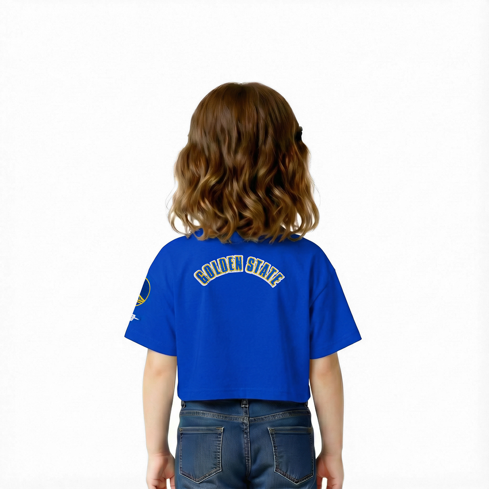 NBA GOLDEN STATE WARRIORS CLASSIC TODDLER GIRLS SHORT SLEEVE BOXY TEE (ROYAL BLUE)