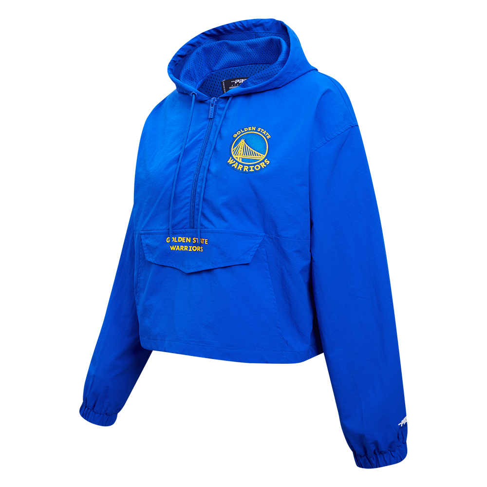 NBA GOLDEN STATE WARRIORS CLASSIC WIND WOVEN WOMEN'S 1/2 JACKET (ROYAL BLUE)