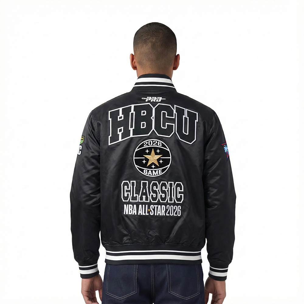 NBA X HBCU CLASSIC 2026 MEN'S RIB SATIN JACKET (BLACK)