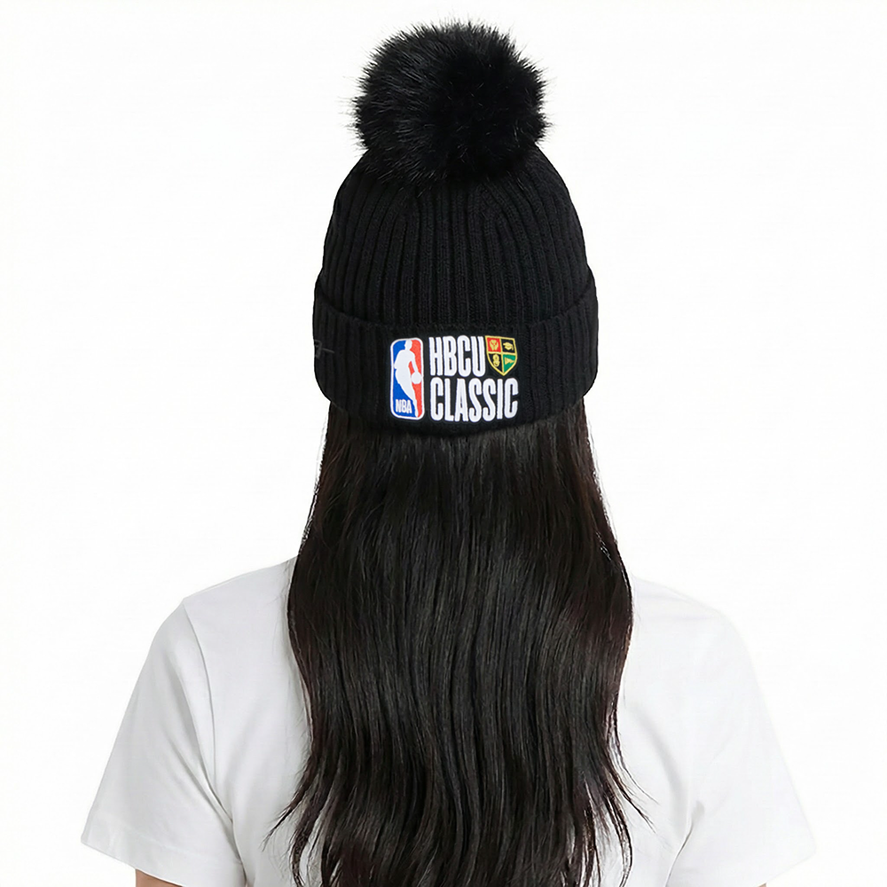 NBA X HBCU CLASSIC 2026 UNLINED PRO BEANIE POM CUFFED (BLACK)