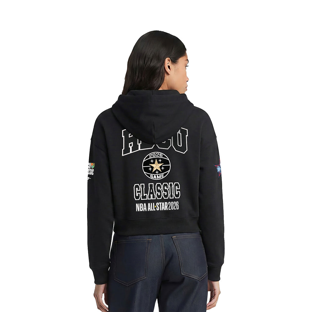 NBA X HBCU CLASSIC 2026 WOMEN'S FLC CROPPED PO HOODIE (BLACK)