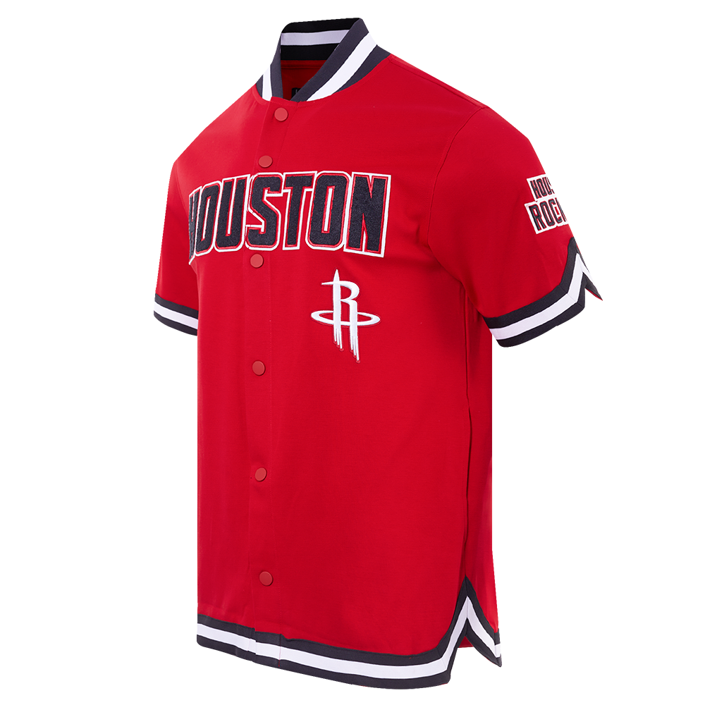 NBA HOUSTON ROCKETS CLASSIC MEN'S WARM UP JACKET (RED/BLACK)