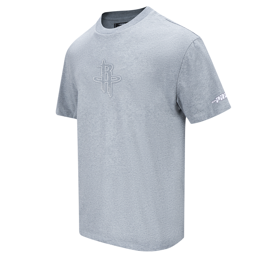 NBA HOUSTON ROCKETS REVERSE FRENCH TERRY MEN'S CJ DROP SHOULDER TEE (DARK HEATHER GRAY)