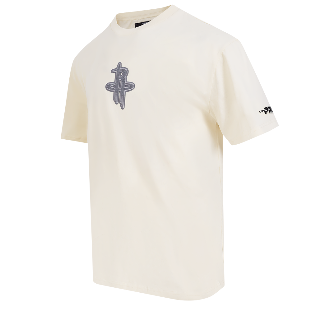 NBA HOUSTON ROCKETS REVERSE FRENCH TERRY MEN'S CJ DROP SHOULDER TEE (EGGSHELL)