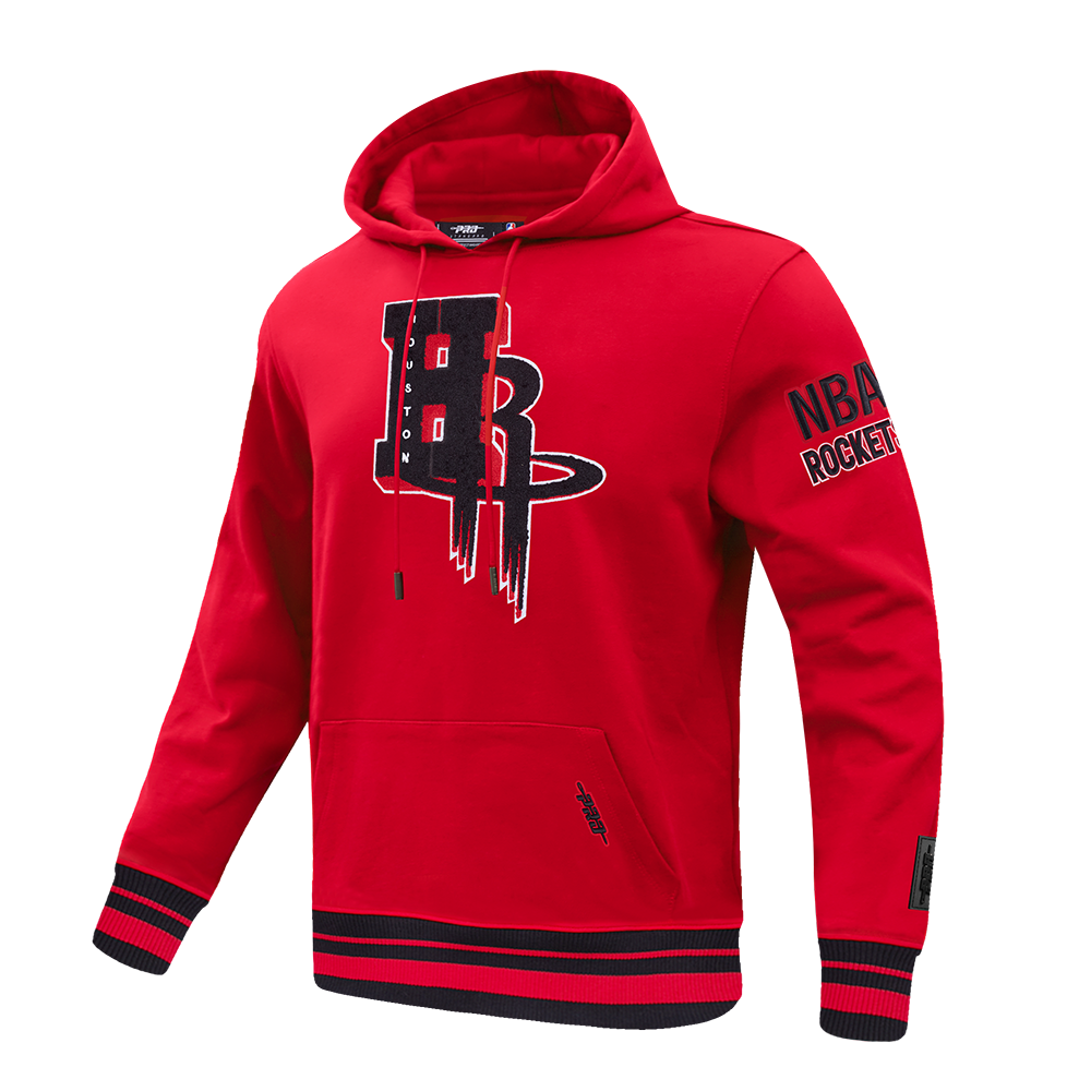 NBA HOUSTON ROCKETS MASHUP MEN'S RIB PULLOVER HOODIE (RED/BLACK)