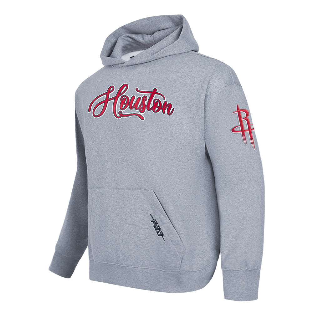 NBA HOUSTON ROCKETS CITY SIGNATURE MEN'S DROP SHOULDER FLC PO HOODIE (DARK HEATHER GRAY)