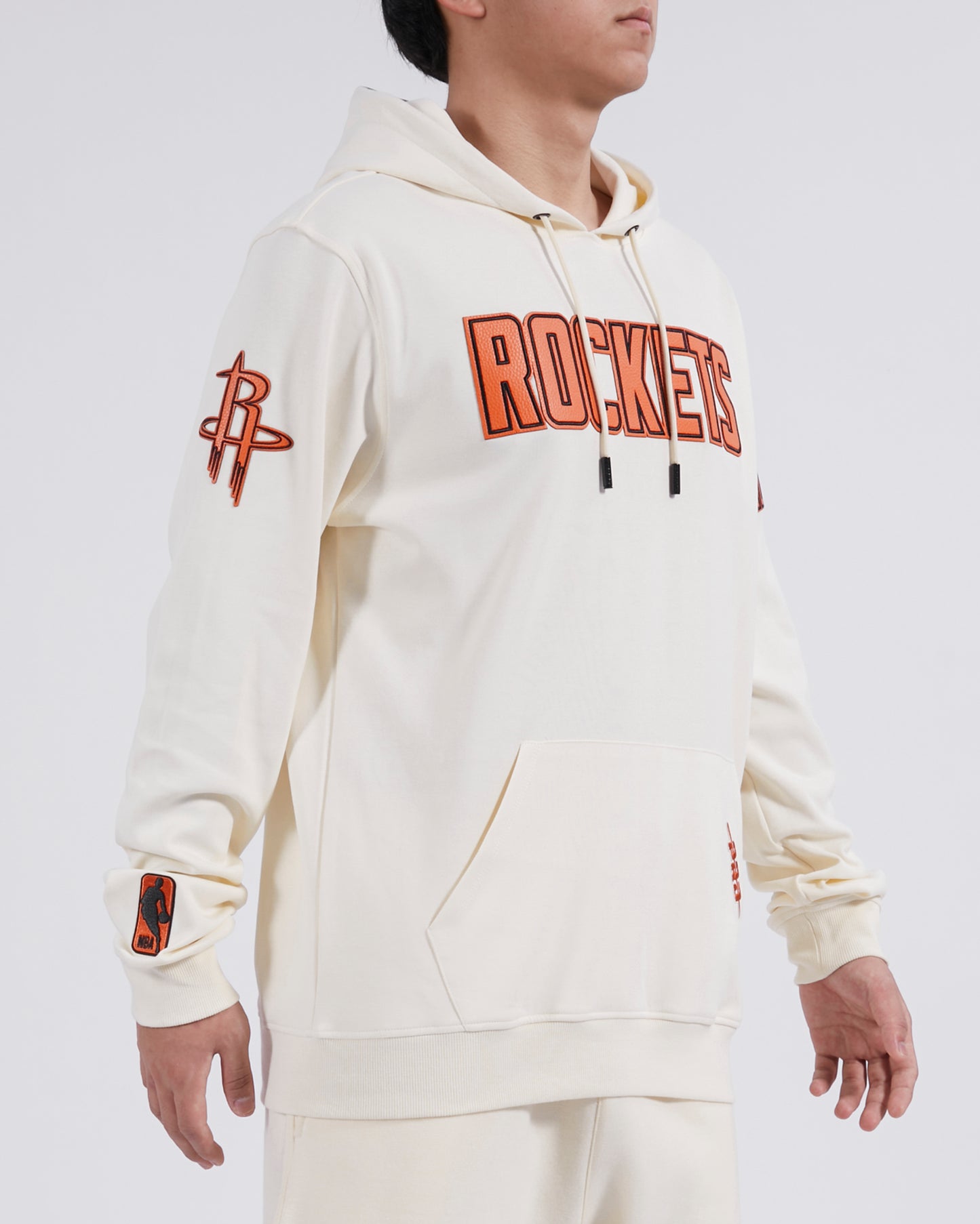 NBA HOUSTON ROCKETS NBA TONAL MEN'S DK PO HOODIE (EGGSHELL)