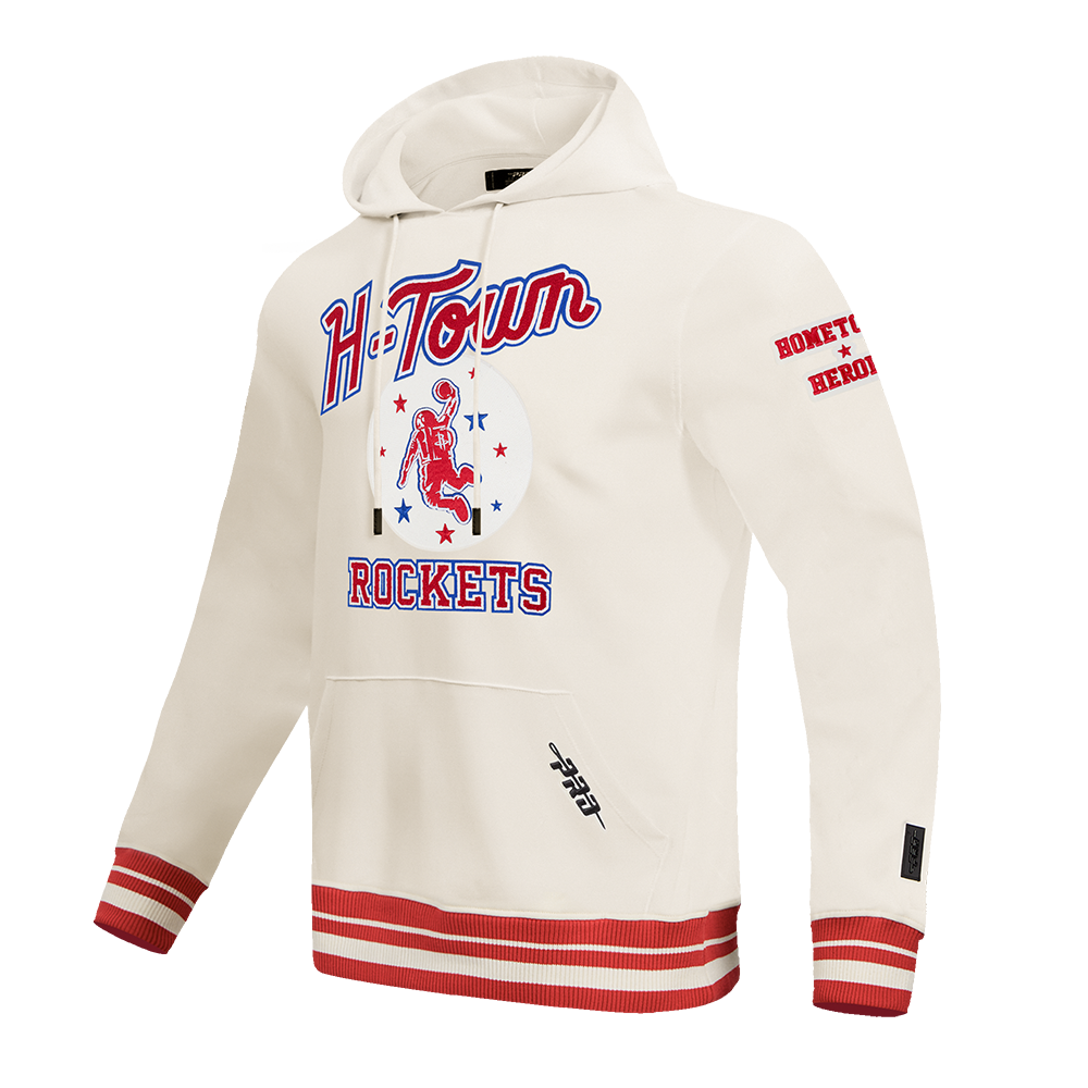 NBA HOUSTON ROCKETS CITY EDITION 25-26 MEN'S RIB FLC PO HOODIE (EGGSHELL/ RED)