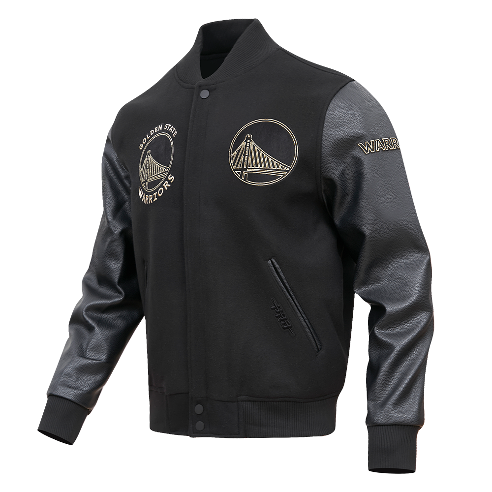 NBA HOUSTON ROCKETS BLACK & GOLD WOOL VARSITY JACKET (JET BLACK)