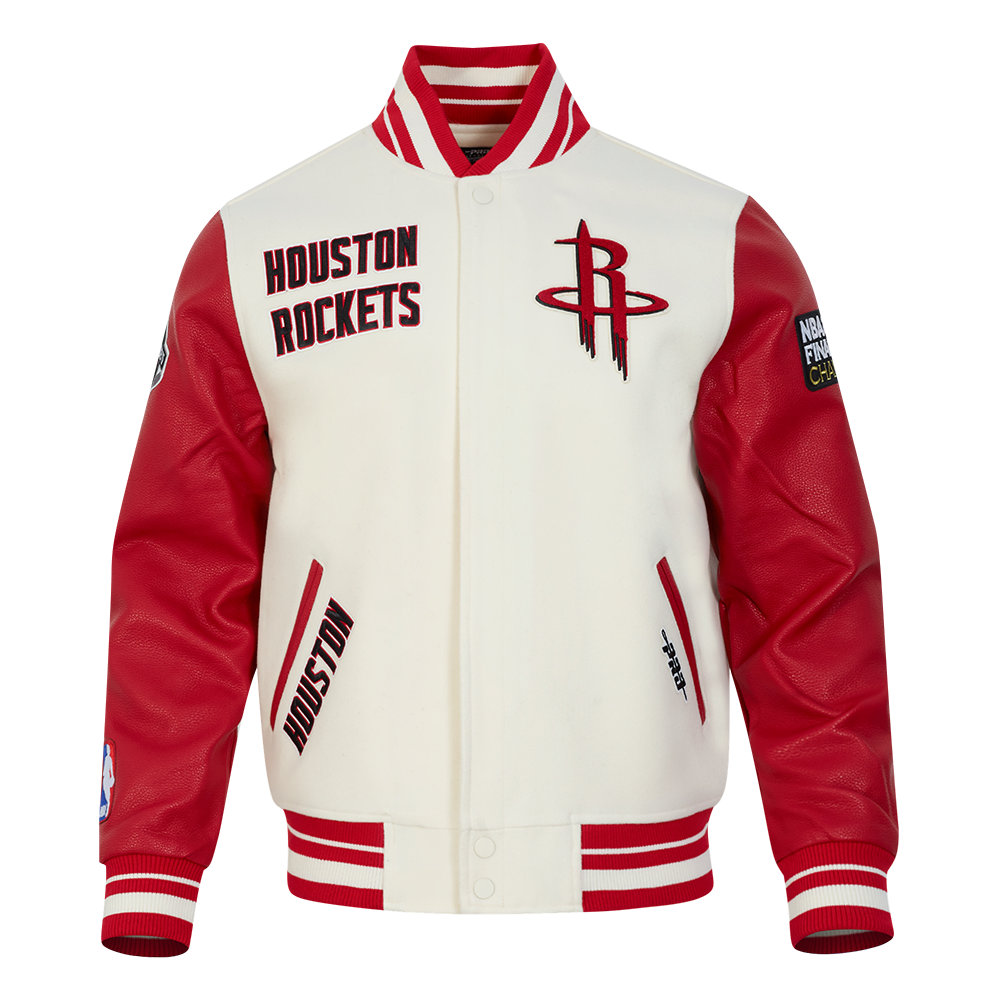NBA HOUSTON ROCKETS RETRO CLASSIC MEN'S RIB WOOL VARSITY JACKET (EGGSH ...