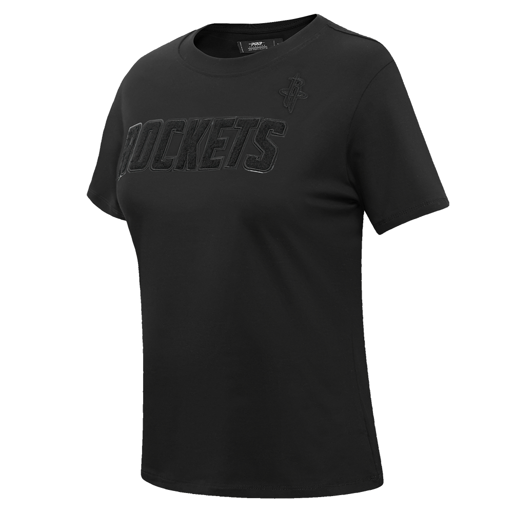 NBA HOUSTON ROCKETS TRIPLE BLACK WOMEN'S SLIM FIT TEE (TRIPLE BLACK)