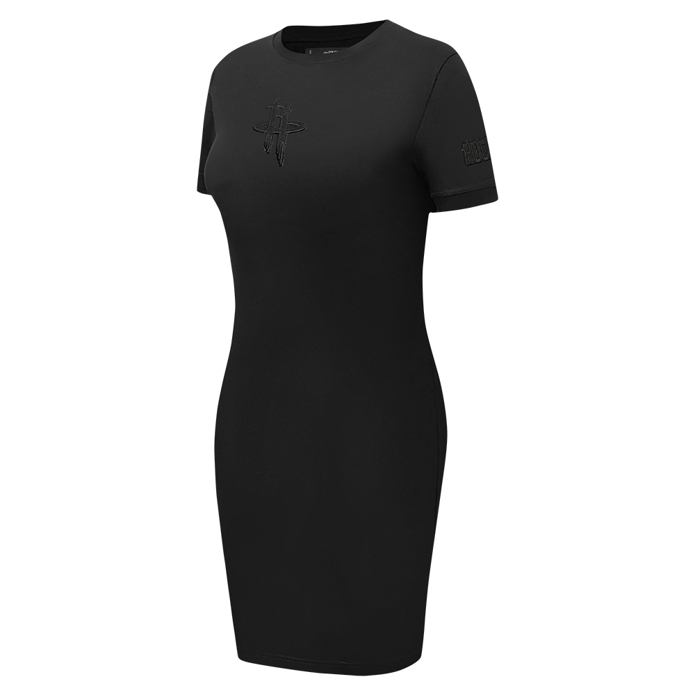 NBA HOUSTON ROCKETS TRIPLE BLACK WOMEN'S BODY CON DRESS (TRIPLE BLACK)