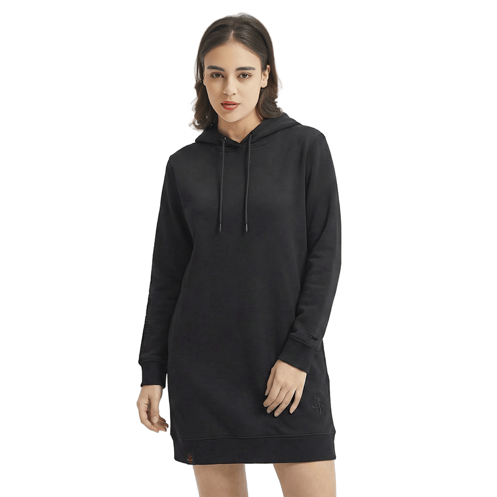 NBA HOUSTON ROCKETS TRIPLE BLACK WOMEN'S FLC HOODIE DRESS (TRIPLE BLAC ...