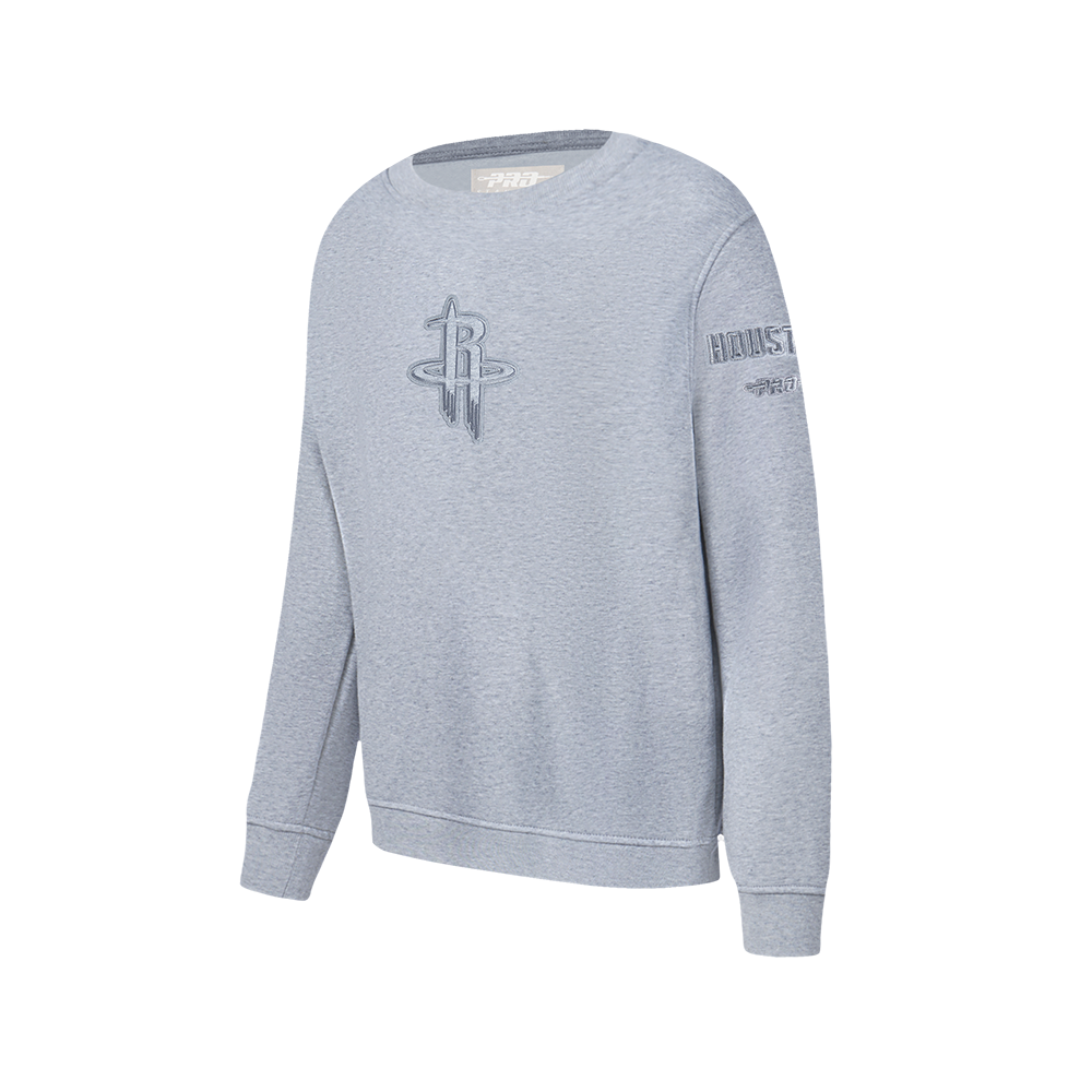 NBA HOUSTON ROCKETS NEUTRAL BIG BOYS FLC CREWNECK (DARK HEATHER GRAY)