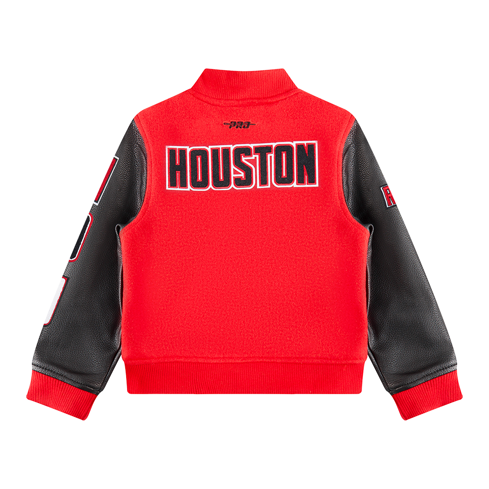 NBA HOUSTON ROCKETS CLASSIC BIG BOYS WOOL VARSITY JACKET (RED/BLACK)