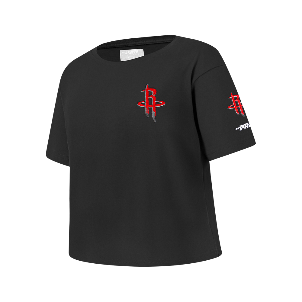 NBA HOUSTON ROCKETS CLASSIC BIG GIRLS SHORT SLEEVE BOXY TEE (BLACK)
