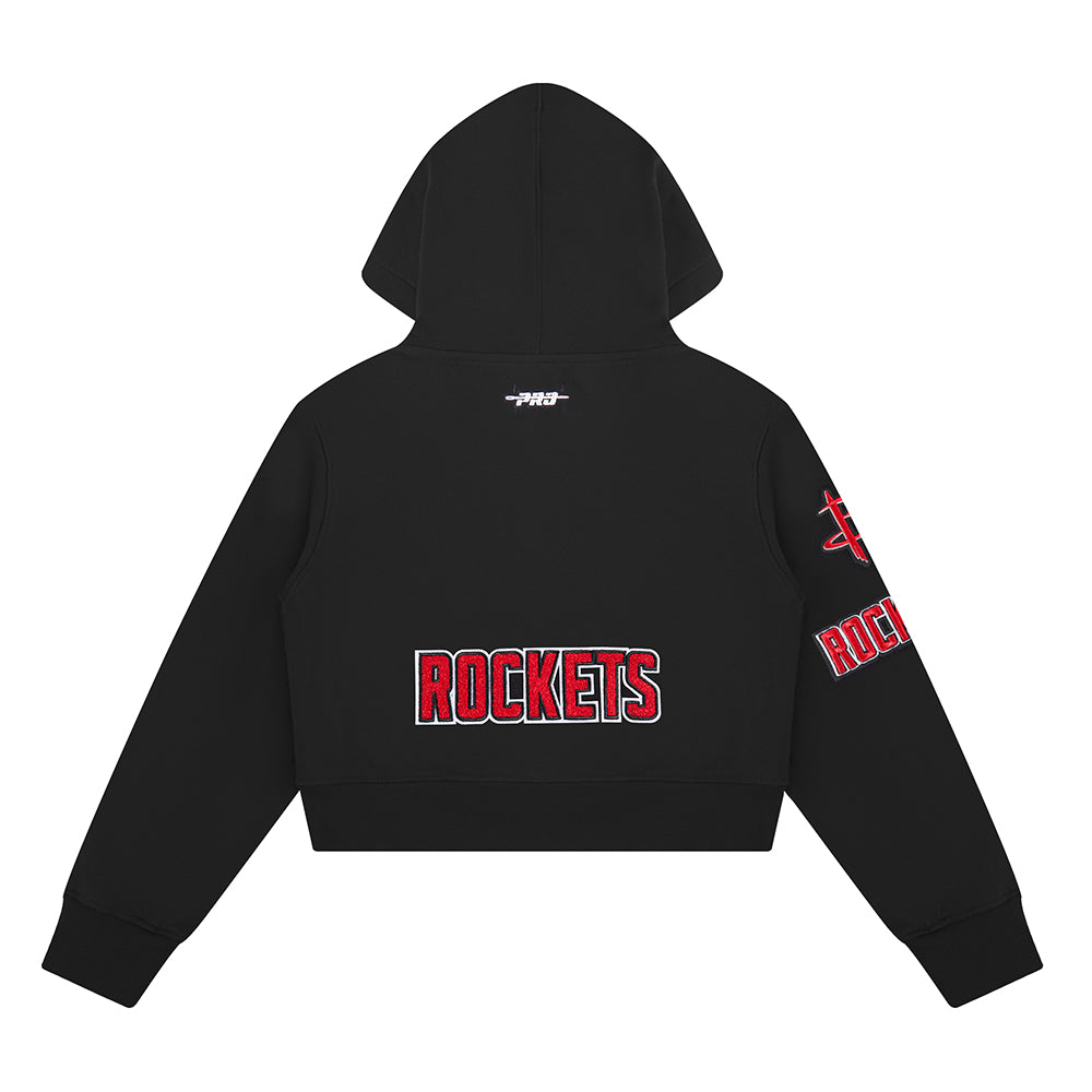 NBA HOUSTON ROCKETS CLASSIC BIG GIRLS FLEECE FULL ZIP HOODIE (BLACK)