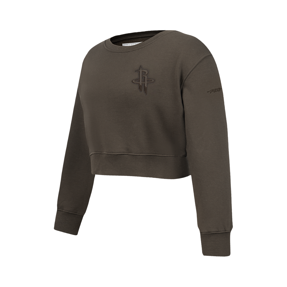NBA HOUSTON ROCKETS NEUTRAL BIG GIRLS FLC CREWNECK (DARK TAUPE)