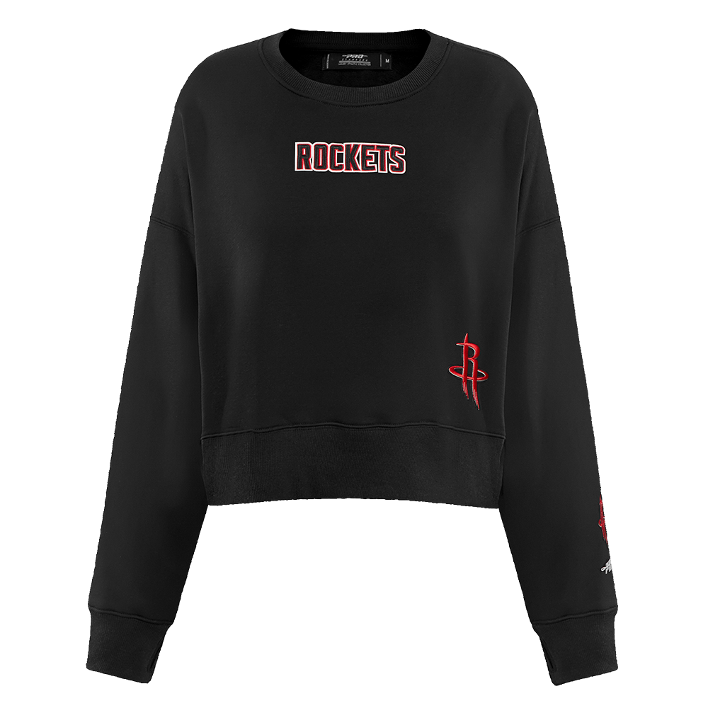 HOUSTON ROCKETS WINGSPAN WOMEN'S FLC CREWNECK (BLACK)