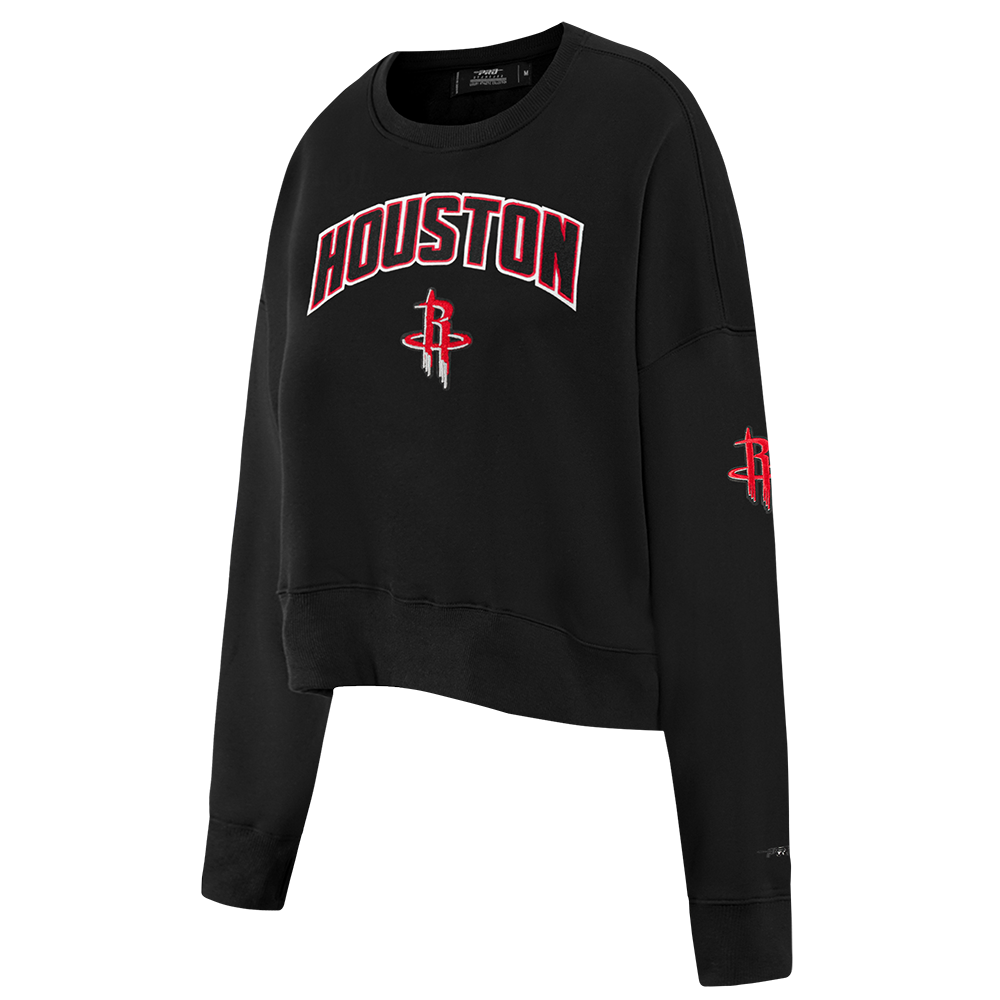 NBA HOUSTON ROCKETS CLASSIC WOMEN'S FLC CREWNECK (BLACK)