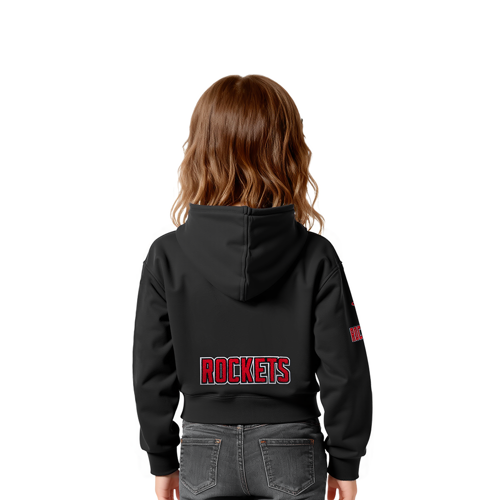 NBA HOUSTON ROCKETS CLASSIC TODDLER GIRLS FLEECE FULL ZIP HOODIE  (BLACK)