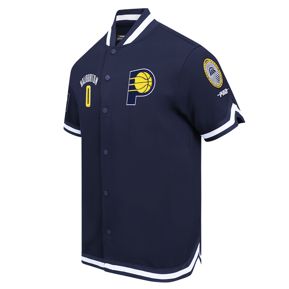 NBA INDIANA PACERS TYRESE HALIBURTON #0 CLASSIC PNN MEN'S DOUBLE KNIT JACKET (MIDNIGHT NAVY)