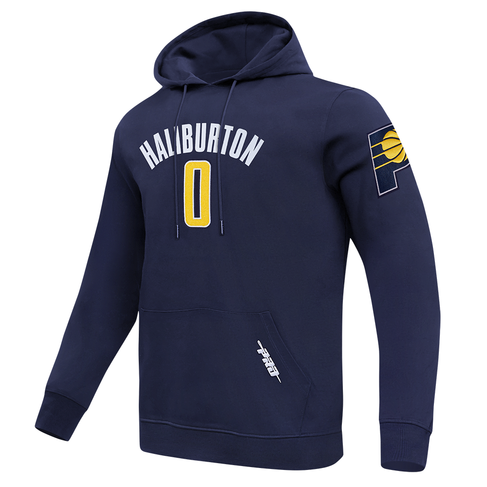 NBA INDIANA PACERS TYRESE HALIBURTON #0 CLASSIC PNN MEN'S DK PO HOOD (MIDNIGHT NAVY)