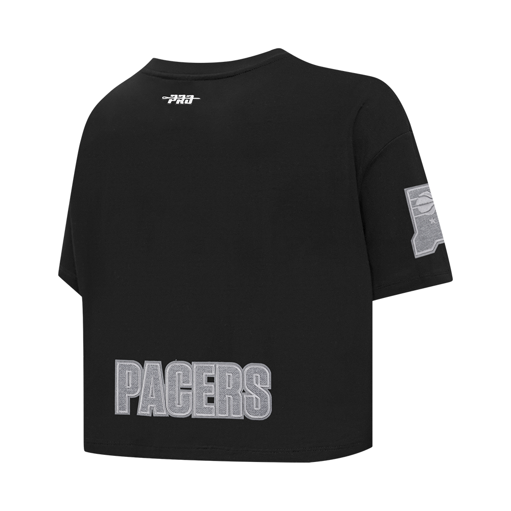 NBA INDIANA PACERS REVERSE FRENCH TERRY WOMEN'S SJ BOXY TEE (BLACK)