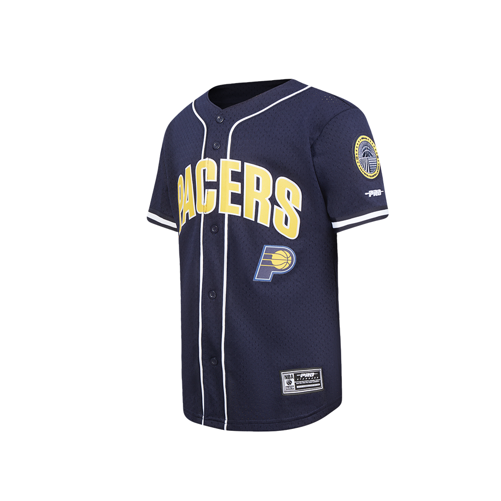 INDIANA PACERS CLASSIC BIG BOY'S MESH BUTTON DOWN SHIRT (MIDNIGHT NAVY)