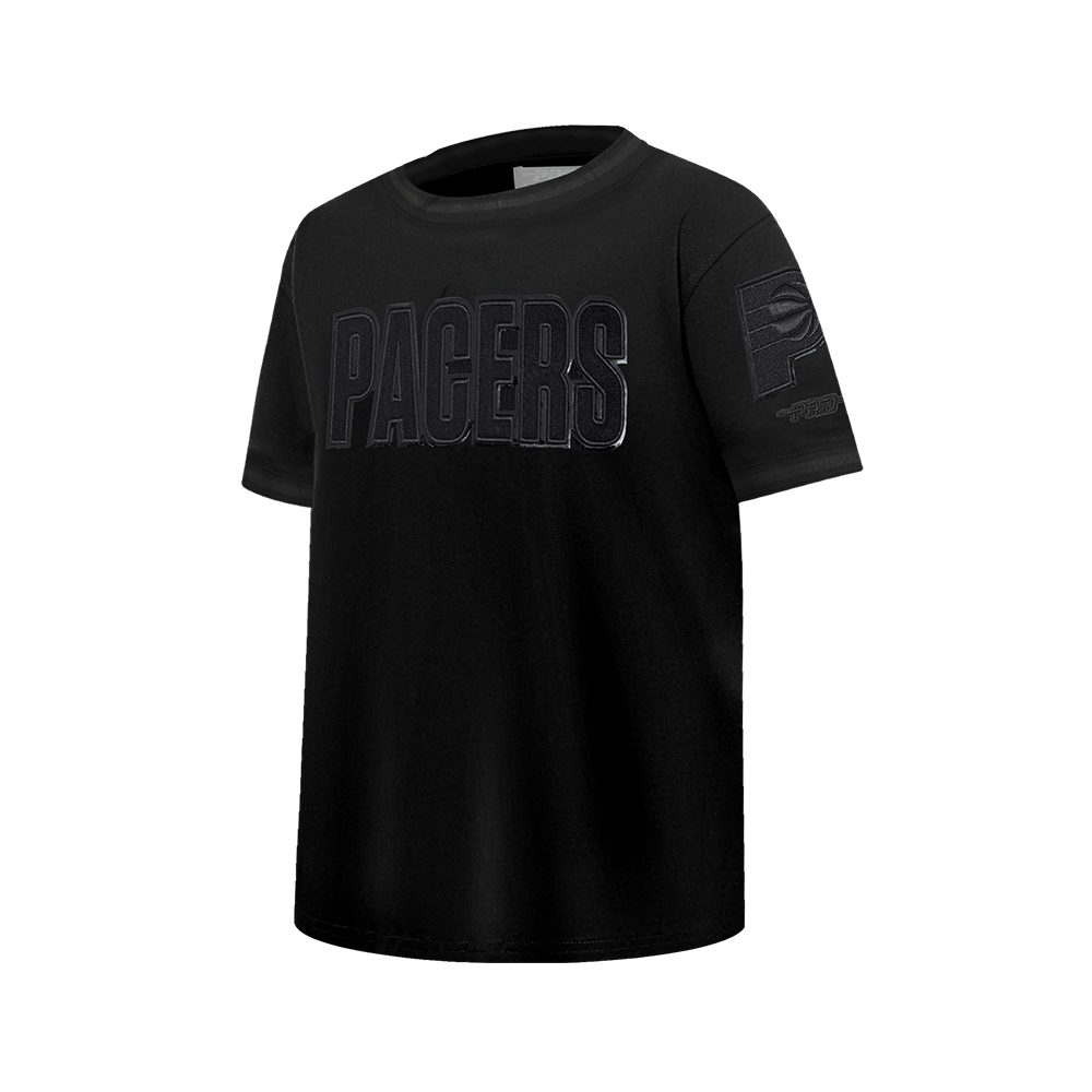 NBA INDIANA PACERS TRIPLE BLACK BIG BOYS SS STRIPED RIB TEE (JET BLACK)