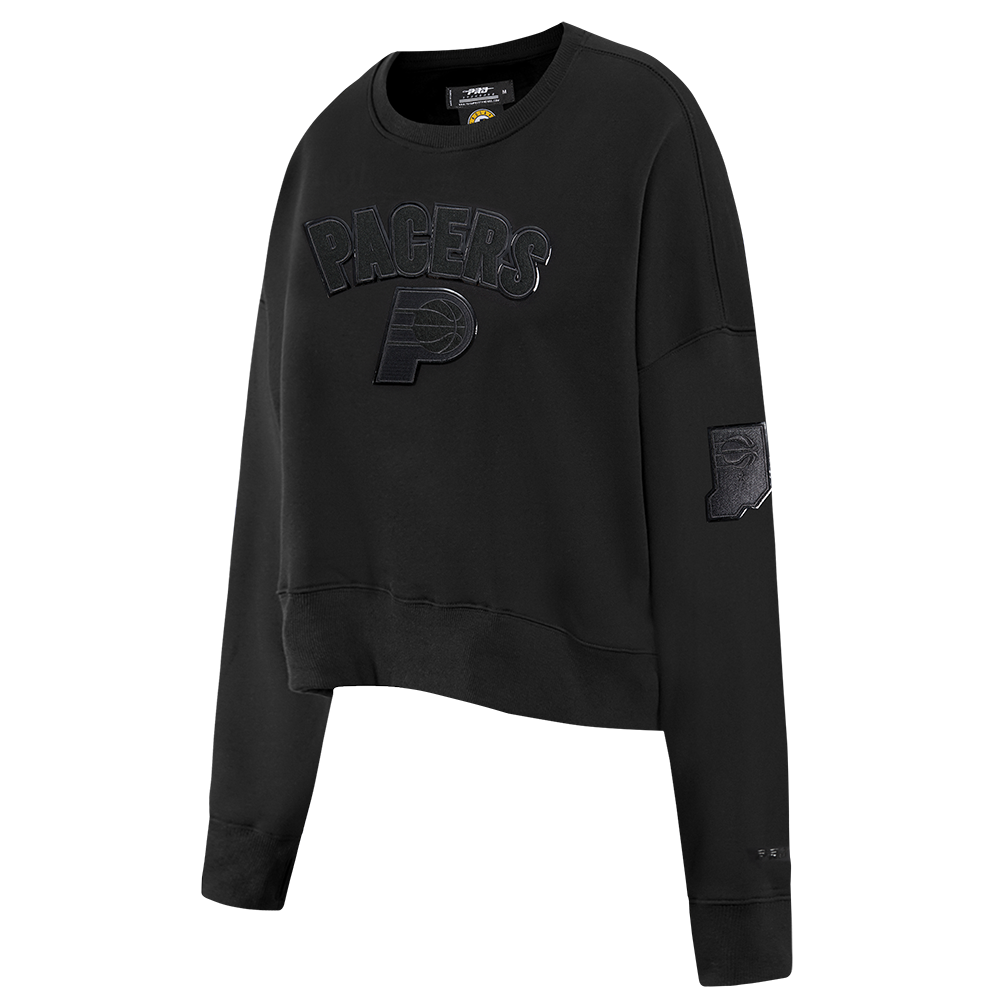 NBA INDIANA PACERS TRIPLE BLACK WOMEN'S FLC CREWNECK (TRIPLE BLACK)