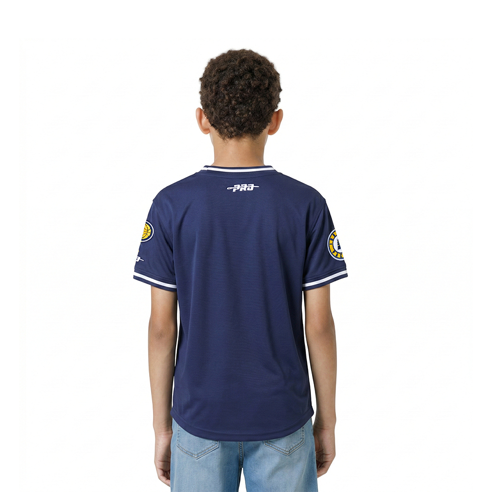 NBA INDIANA PACERS CLASSIC LITTLE BOYS SHORT SLEEVE STRIPED RIB TEE (MIDNIGHT NAVY)