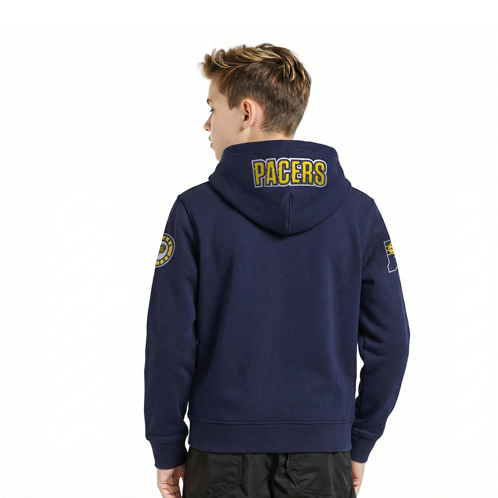 NBA INDIANA PACERS CLASSIC LITTLE BOYS FLEECE PULLOVER HOODIE (MIDNIGHT NAVY)
