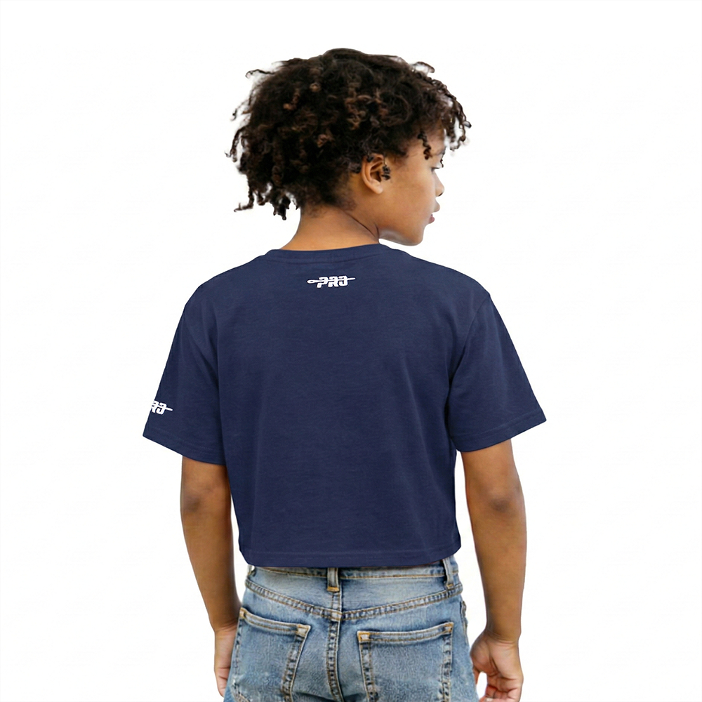 NBA INDIANA PACERS RETRO CLASSIC LITTLE GIRLS SHORT SLEEVE BOXY TEE (MIDNIGHT NAVY)