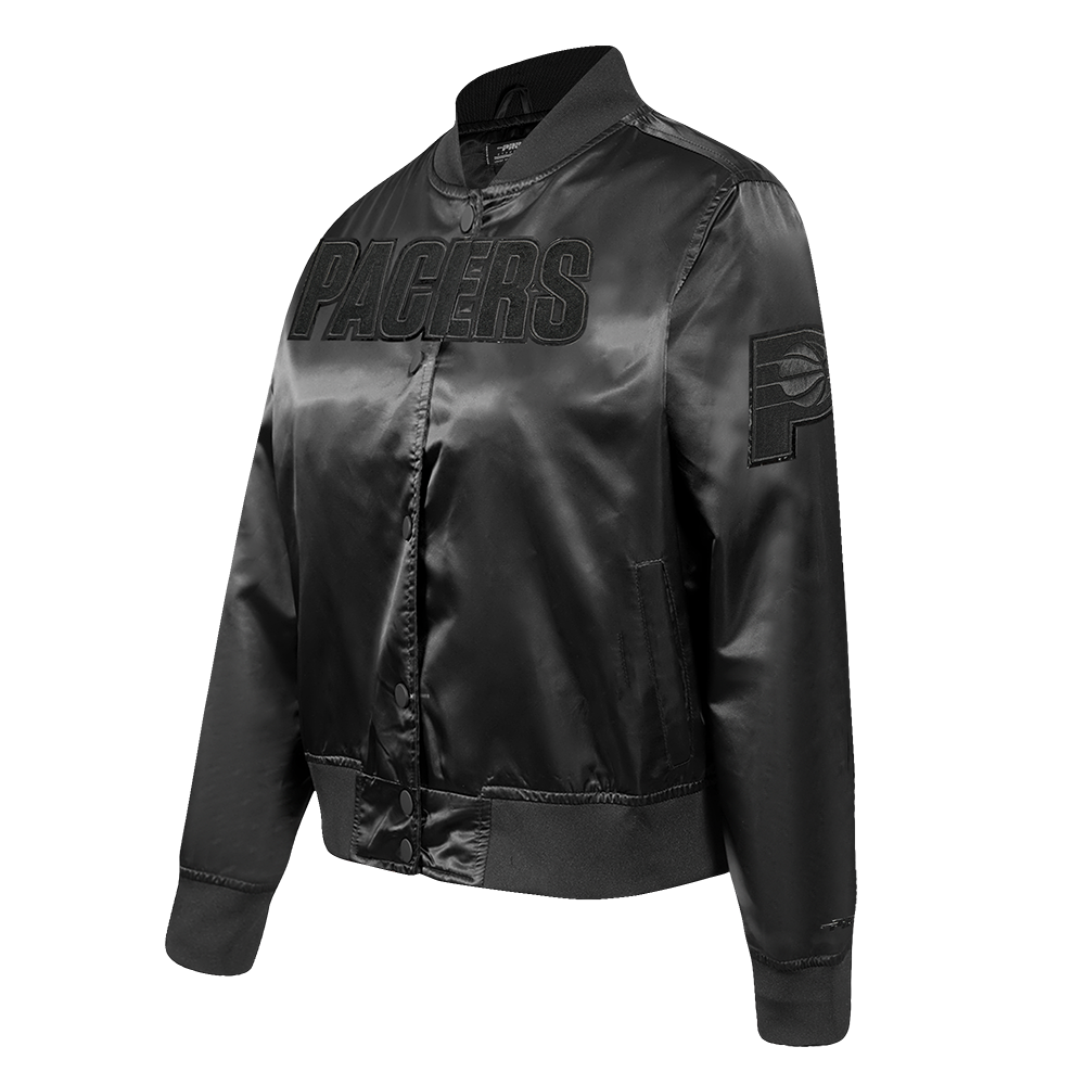 NBA INDIANA PACERS TRIPLE BLACK WOMEN'S SATIN JACKET (TRIPLE BLACK)